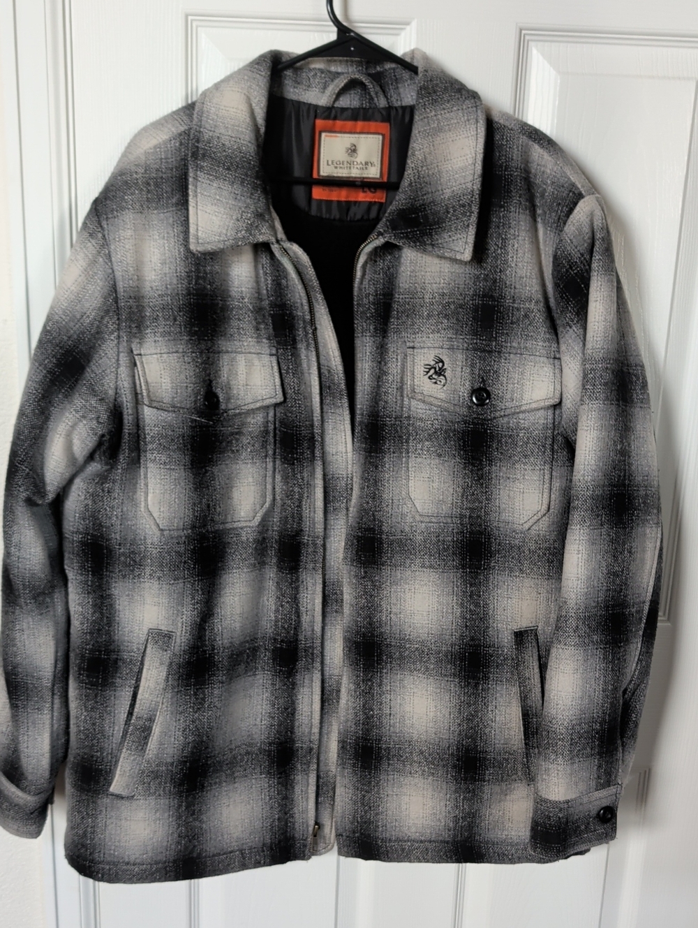 Lucchese Men's Black & White Plaid Lightweight Shirt Jacket